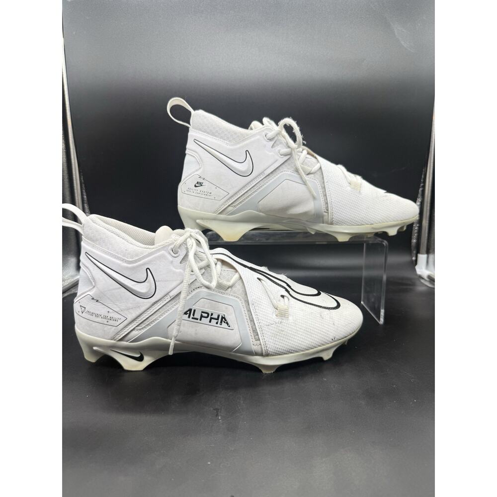 Nike Alpha Menace Pro 3 Football Cleats White Black CT6649-109 Mens Size 12 EUC
